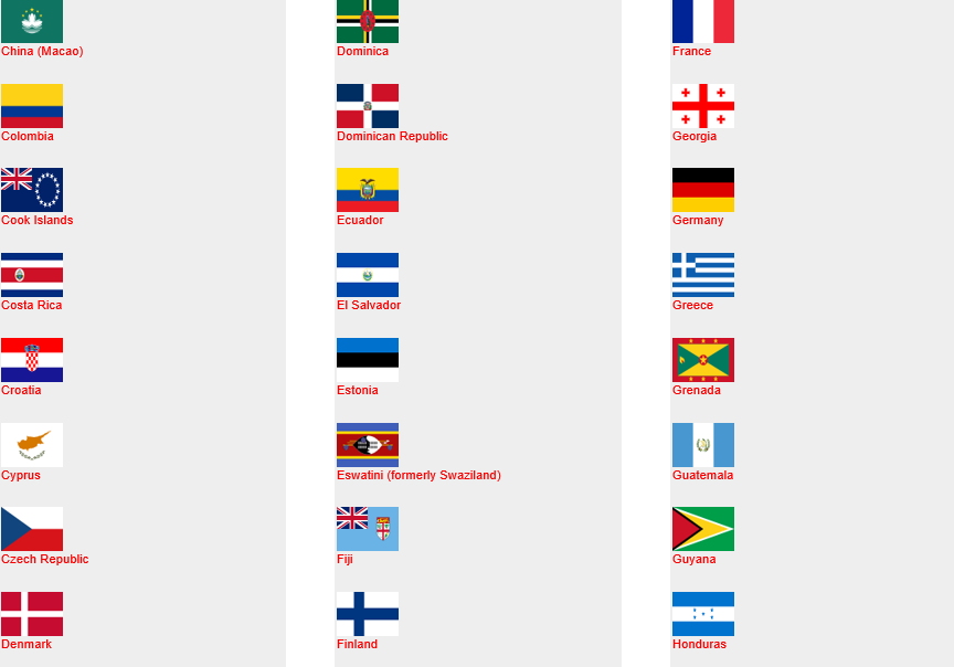 Hague Country Flags C-H